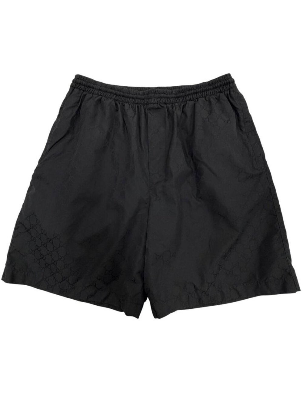 Gucci Silk Blend GG Cotton Faille Shorts Black 46